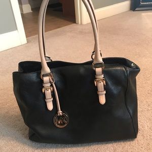 Michael Kors black leather shoulder bag